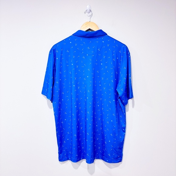 CALLAWAY Blue Printed Golf Polo Shirt | Breathable active stripes | Medium * - Picture 2 of 6